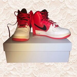 Boys Nike Air Force 1 Red and White